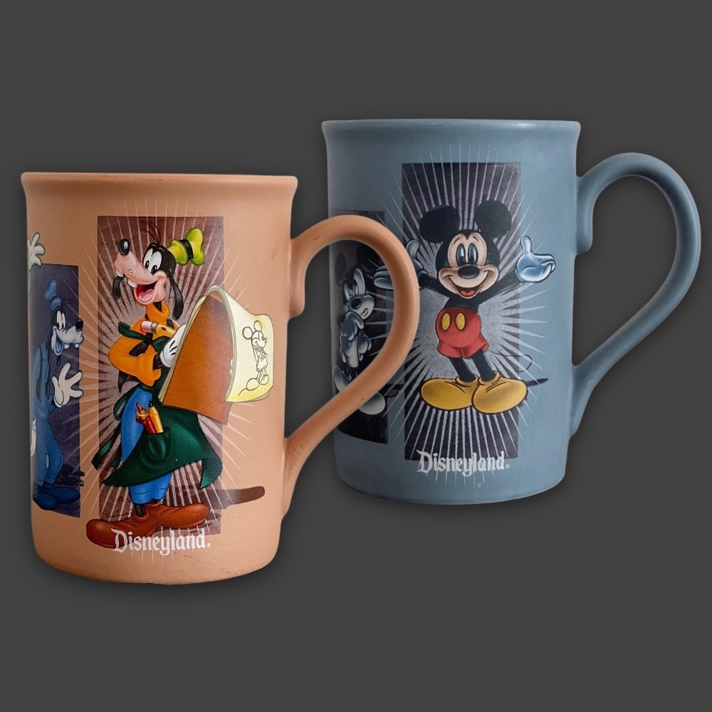 Bundle (2x) Disney GOOFY Mug +‎ MICKEY Mug Panel Pic Cartoon Collectible 12oz